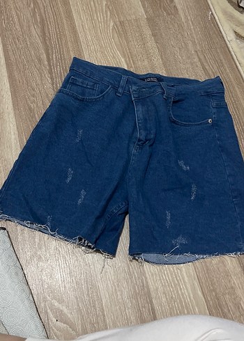 Gevşek Kesim Mini Mavi Denim Şort - Görsel 3