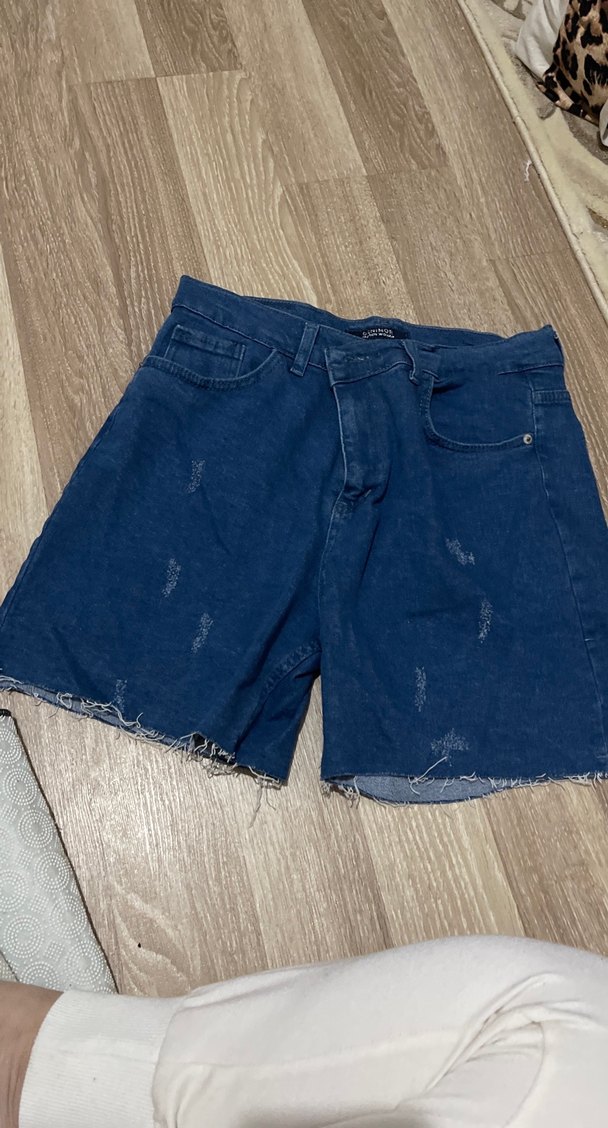 Gevşek Kesim Mini Mavi Denim Şort - Görsel 4