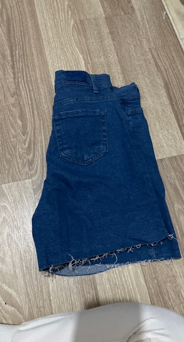 Gevşek Kesim Mini Mavi Denim Şort - Görsel 5