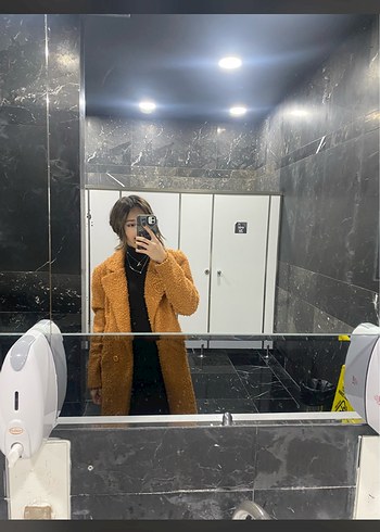 Kahverengi Kürklü Kadın Midi Kaban - Görsel 2