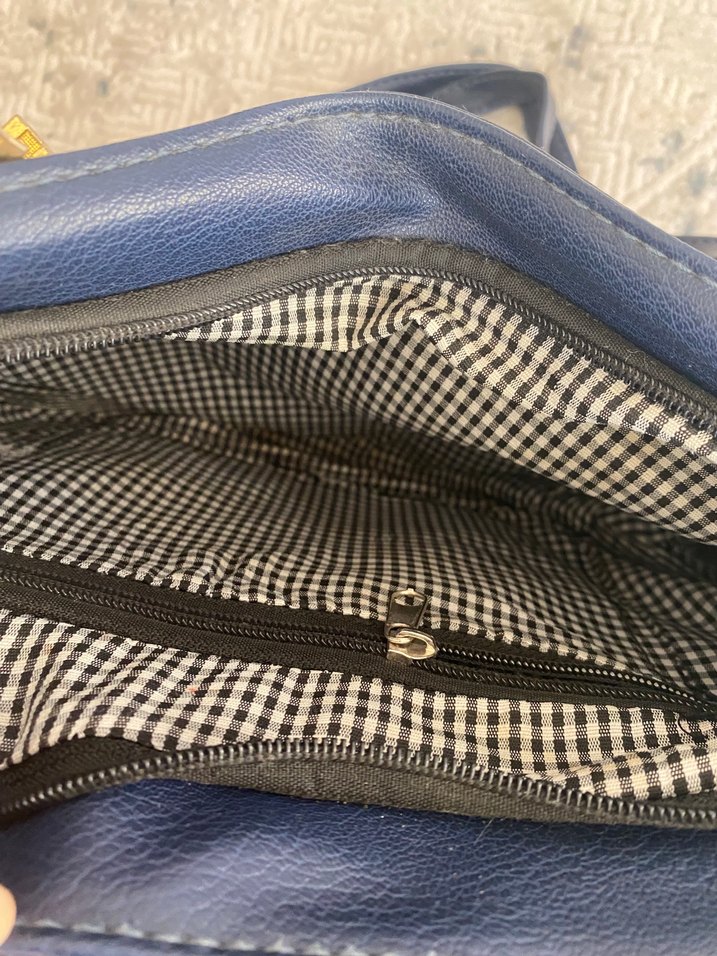 Mia Touch Mavi Deri Kadın Çanta - Görsel 3