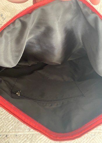 Kırmızı Deri Fermuarlı Kadın Çanta - Görsel 3