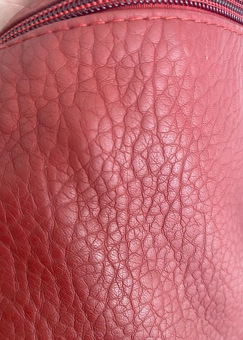 Kırmızı Deri Fermuarlı Kadın Çanta - Görsel 4