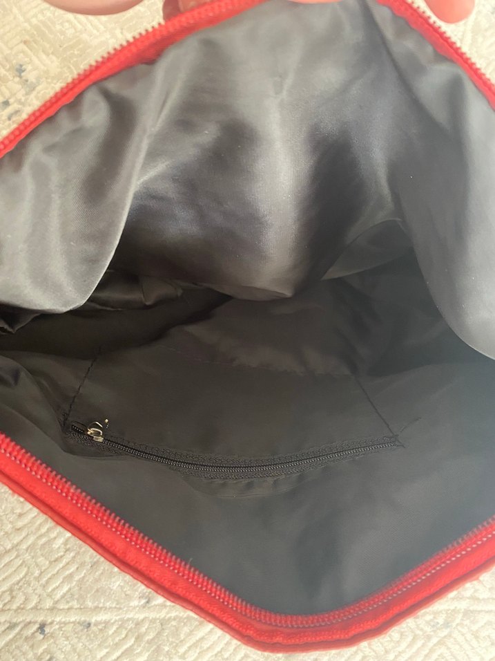 Kırmızı Deri Fermuarlı Kadın Çanta - Görsel 3