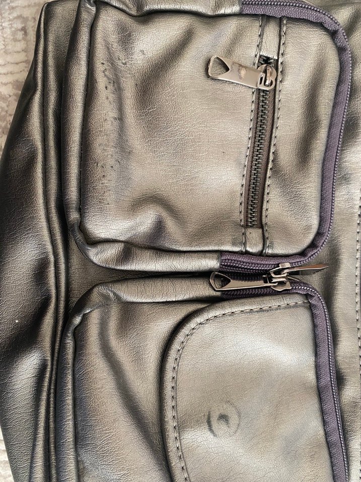 Gri Deri Fermuarlı Kadın Çanta - Görsel 2
