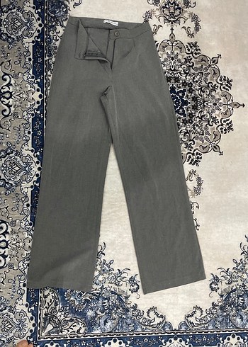 Gri Midi Denim Kadın Kumaş Pantolon