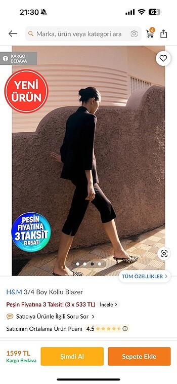 38 Beden H&m ceket