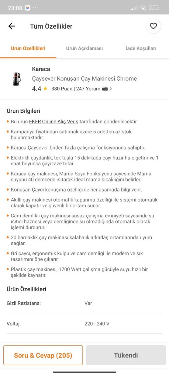 Karaca Siyah Çay Makinesi - Görsel 2