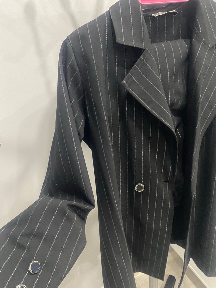 Gri Çizgili Uzun Kollu Kadın Takım - Görsel 2