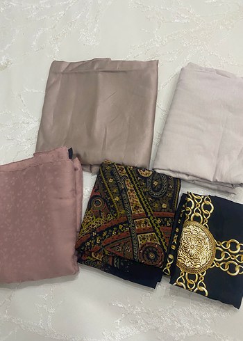 Kahverengi Bohem Tarzı Kadın Saten Şal - Görsel 2