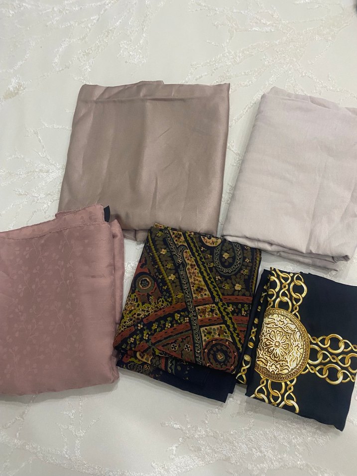 Kahverengi Bohem Tarzı Kadın Saten Şal - Görsel 2