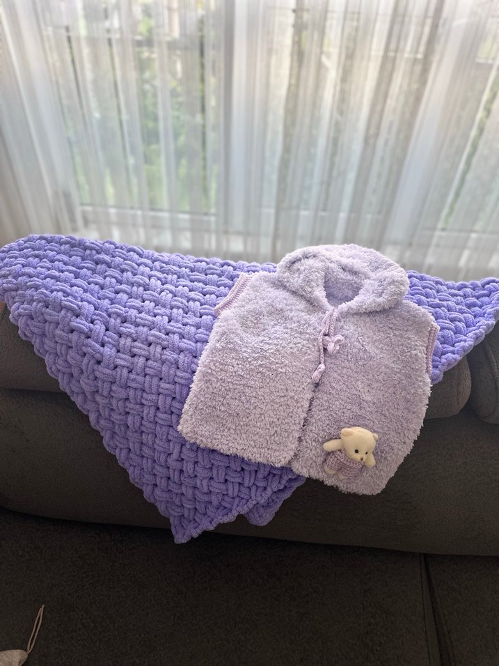 Mor Örgü Çocuk Battaniyesi - Görsel 5