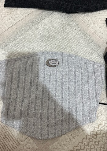 Gri Triko V Yaka Midi Elbise - Görsel 3