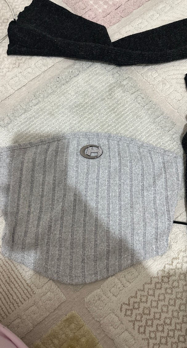 Gri Triko V Yaka Midi Elbise - Görsel 3