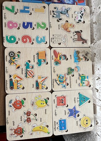 Çocuklar için Renkli Ahşap Puzzle Seti - Görsel 2