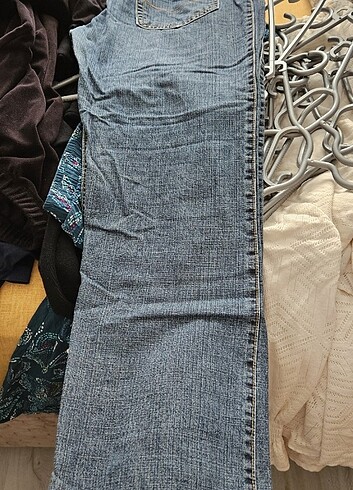 Jeans Lab Geniş Paça Düğmeli Çok Şık Dran Pantolo