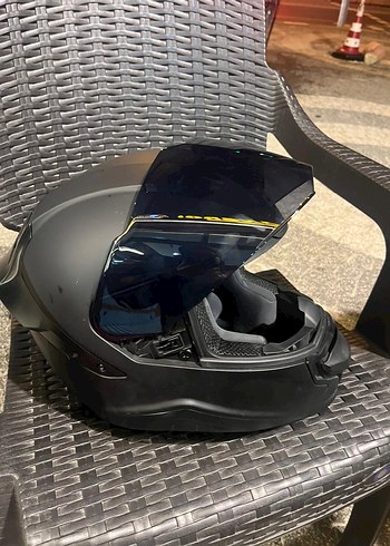 Kilitli Siyah Biker Motosiklet Kaskı - Görsel 6