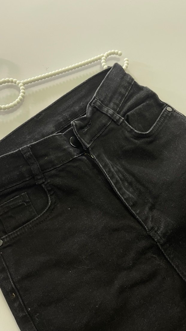 Siyah Regular Fit Kadın Denim Pantolon - Görsel 4