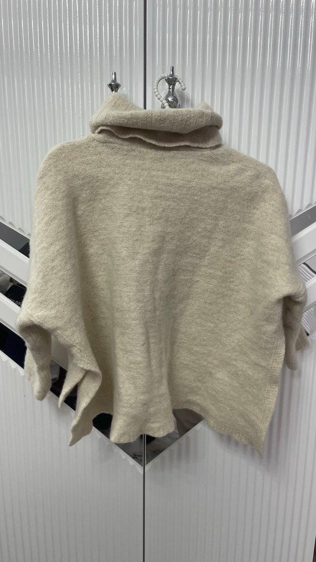 Bej Boğazlı Örgü Kadın Kazak - Görsel 2