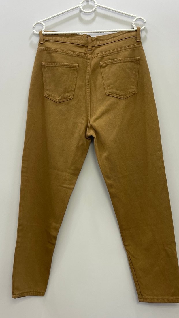 Bej Düz Kesim Kadın Midi Pantolon - Görsel 2