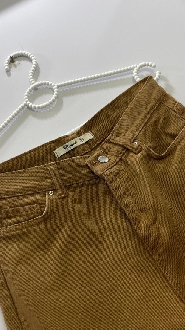 Bej Düz Kesim Kadın Midi Pantolon - Görsel 3