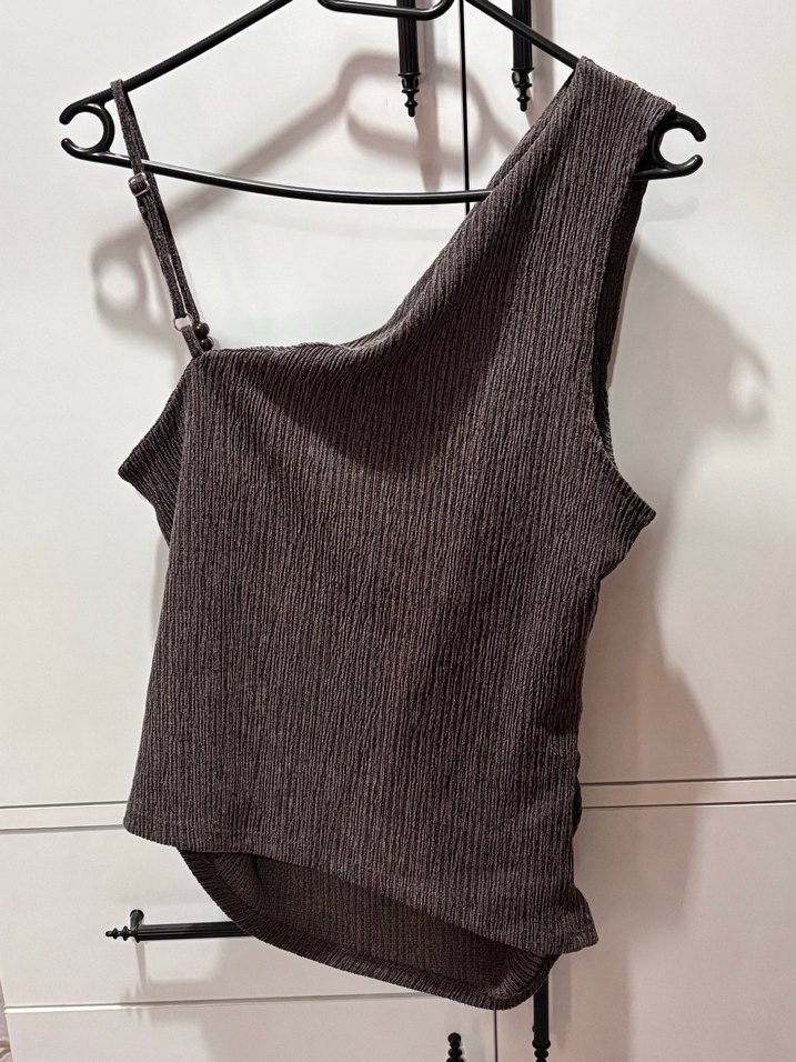 Kahverengi Askılı Bluz - Görsel 2