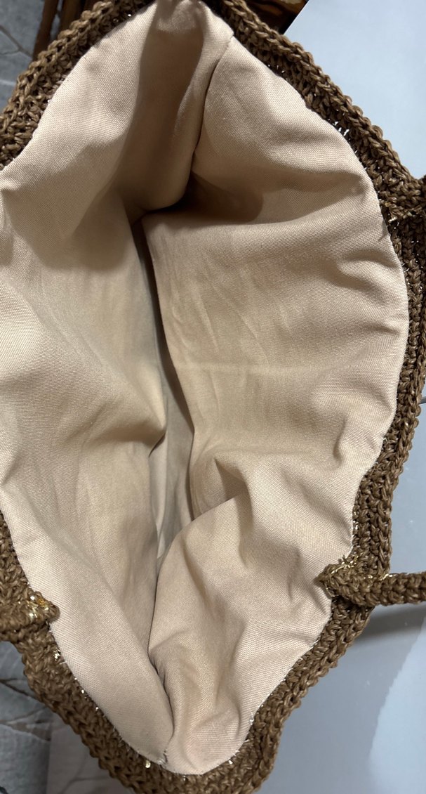 Astarlı Metalik Hasır Çanta - Görsel 4