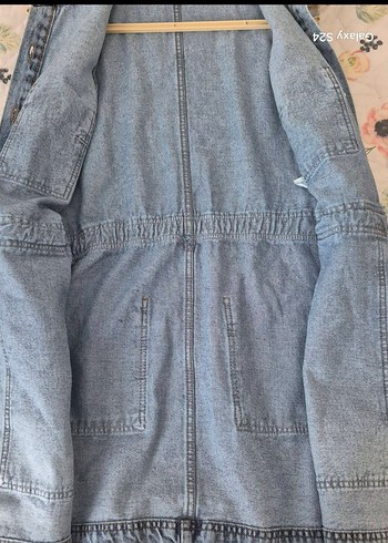 Düğmeli Gri Kolsuz Denim Ceket - Görsel 4