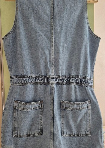 Düğmeli Gri Kolsuz Denim Ceket - Görsel 2