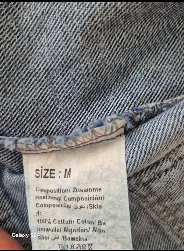 Düğmeli Gri Kolsuz Denim Ceket - Görsel 3