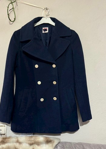 Kürk Yaka Lacivert Kaban - Görsel 4