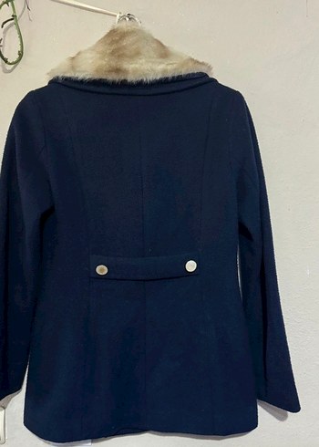 Kürk Yaka Lacivert Kaban - Görsel 3