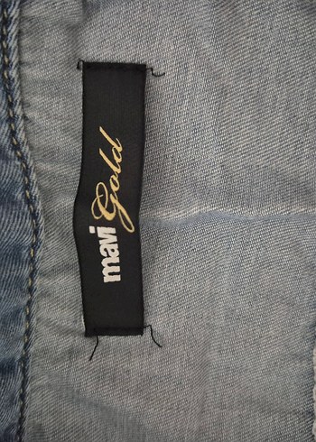 Mavi Kot Kemerli Mini Elbise - Görsel 6