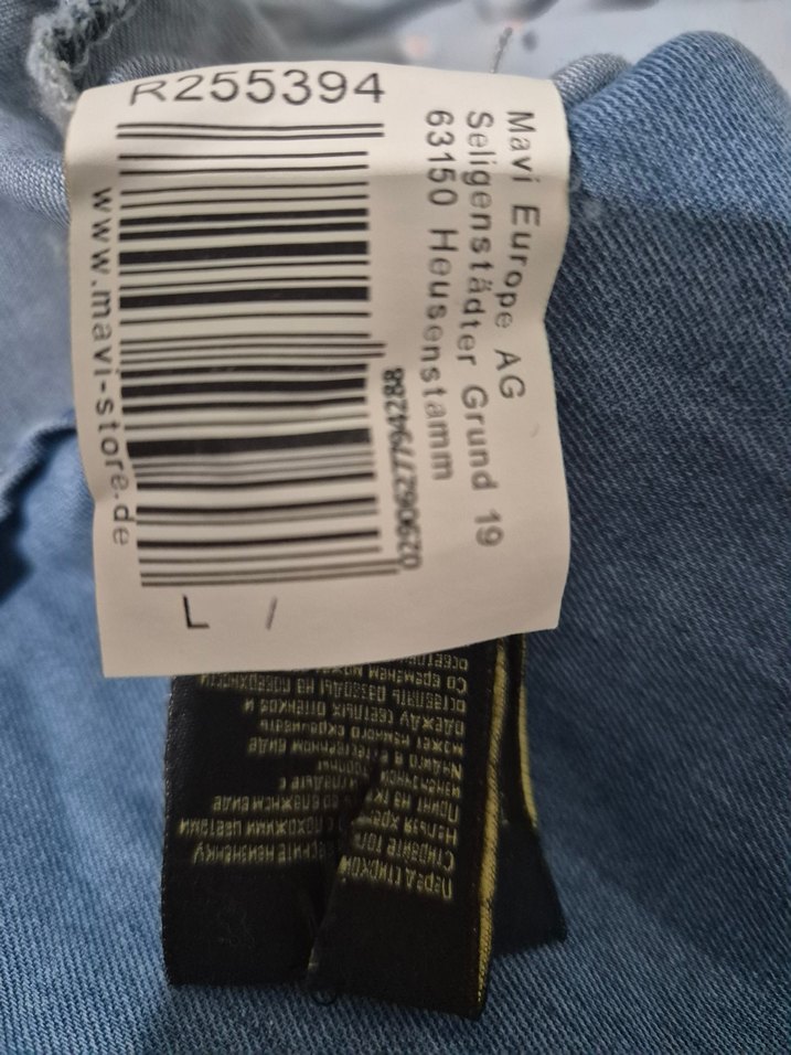 Mavi Kot Kemerli Mini Elbise - Görsel 5