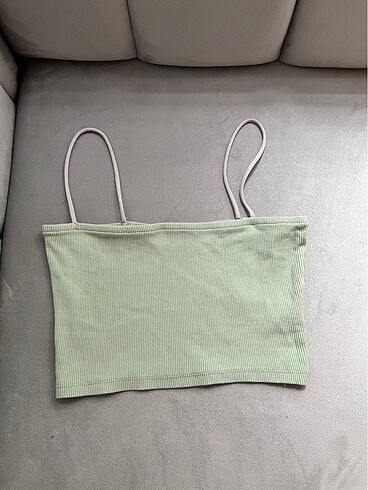 su yeşili askılı crop