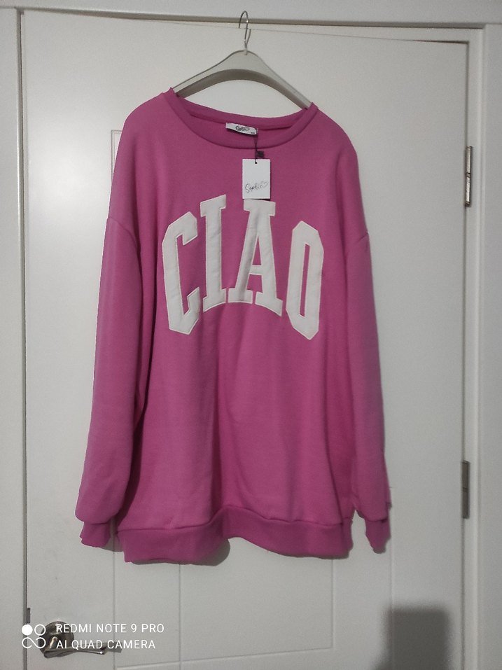 Pembe Baskılı Kadın Sweatshirt - Görsel 2