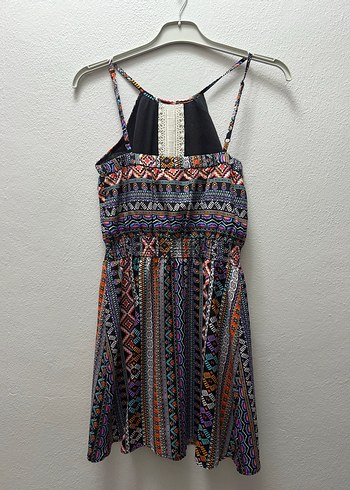 Renkli Bohem Dantel Detaylı Uzun Elbise - Görsel 3