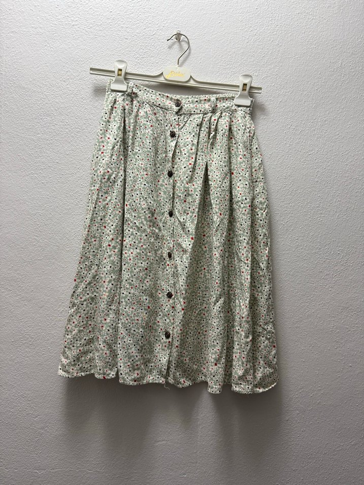 Beyaz Baskılı Bohem Pamuk Etek - Görsel 2