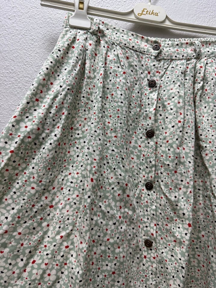 Beyaz Baskılı Bohem Pamuk Etek - Görsel 3