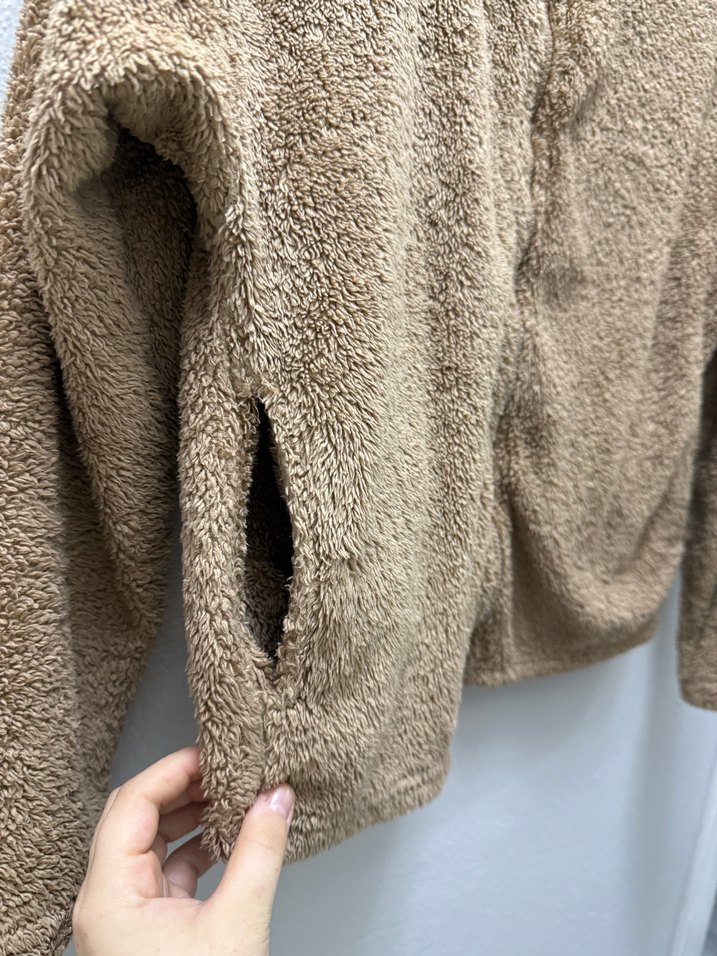 Bej Kısa Peluş Kadın Ceket - Görsel 2