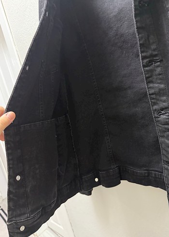 Siyah erkek Denim Ceket Düğmeli - Görsel 3