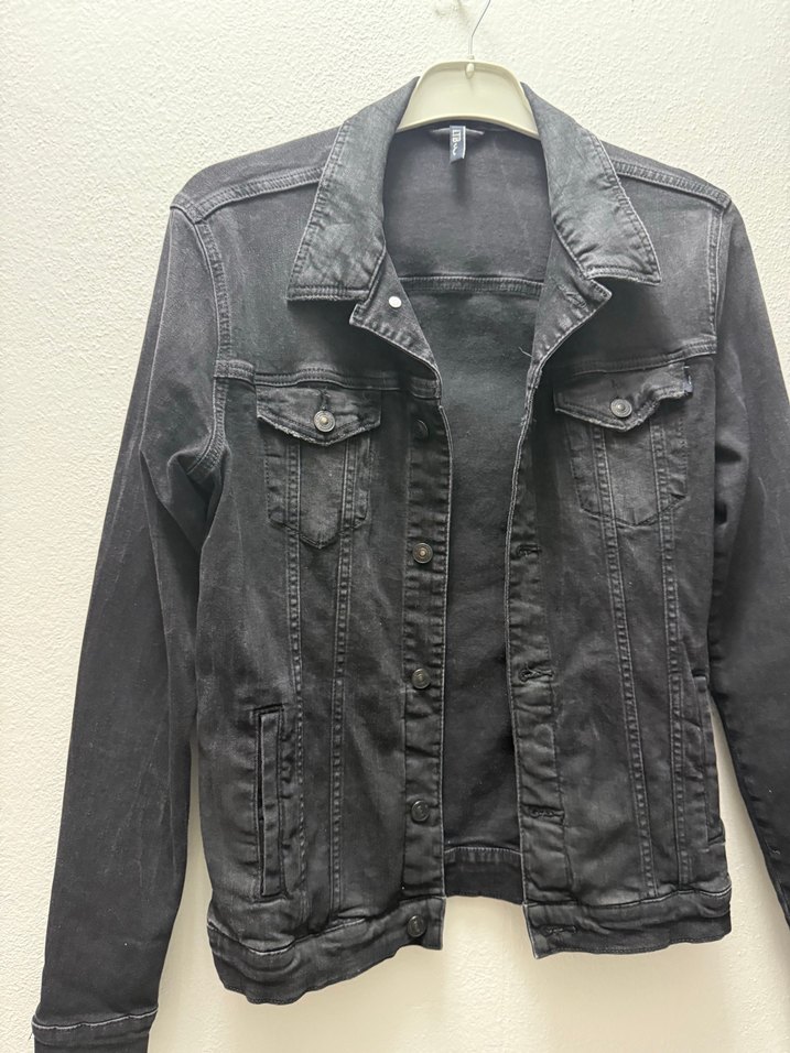 Siyah erkek Denim Ceket Düğmeli - Görsel 2