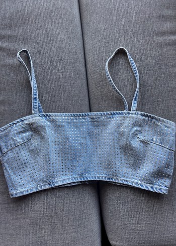 Zara taşlı kot üst - Görsel 3