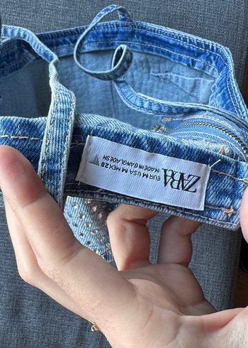 Zara taşlı kot üst - Görsel 6