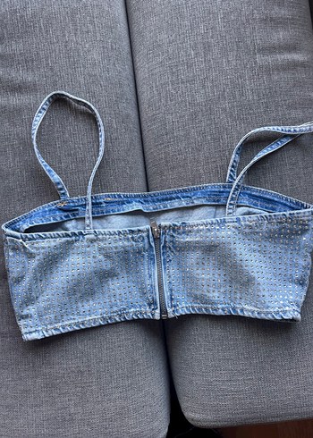 Zara taşlı kot üst - Görsel 5