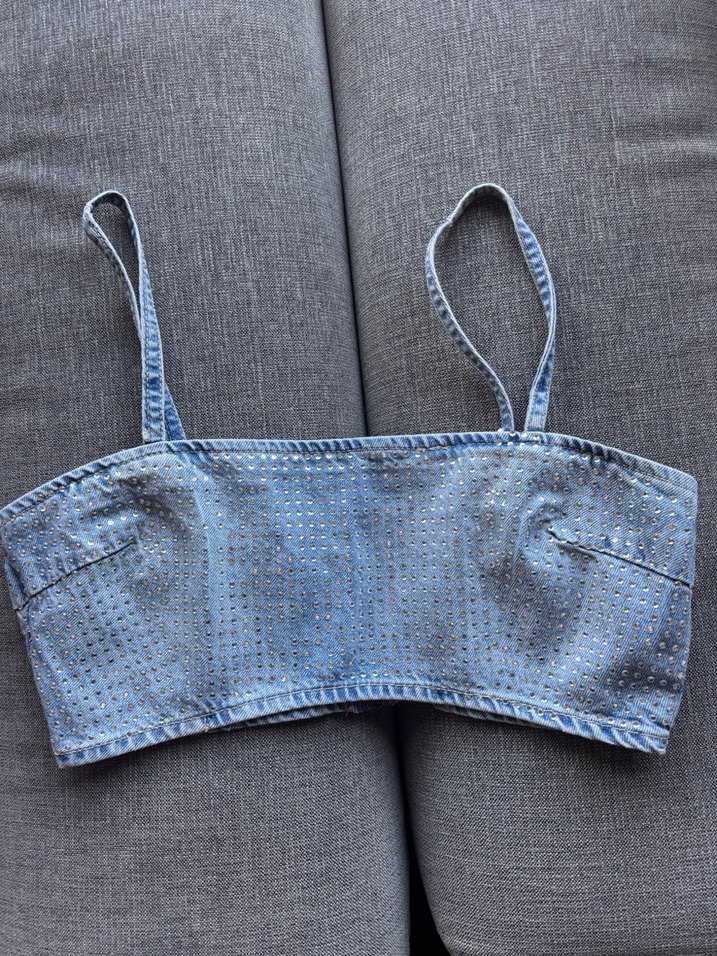 Zara taşlı kot üst - Görsel 3