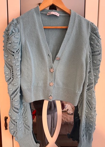 Zara taşlı hırka - Görsel 5