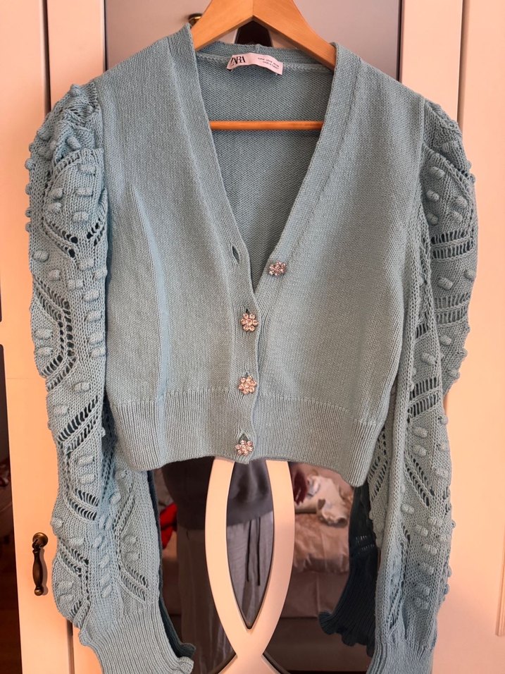 Zara taşlı hırka - Görsel 5