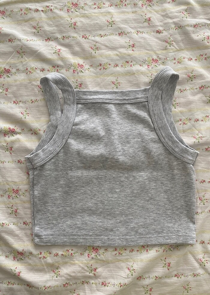 gri askılı fitilli üst - Görsel 3