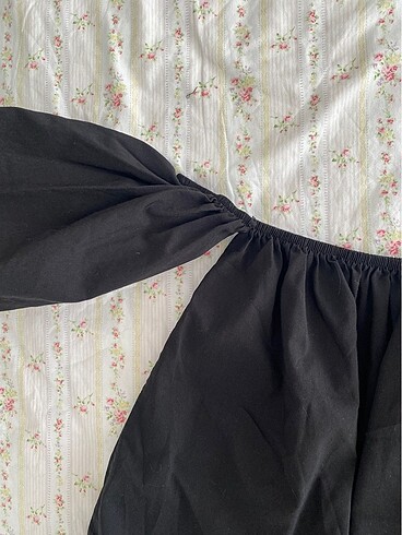 siyah lastikli straplez üst - Görsel 2